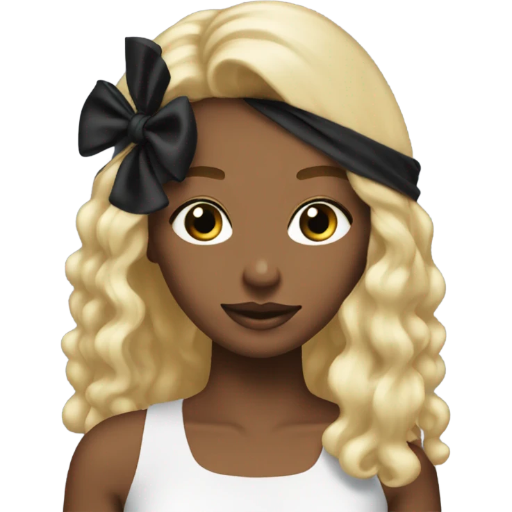 Blonde girl blowout black pearly headband  emoji