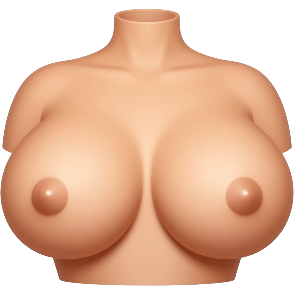 huge boobies, hard nipples, nude emoji