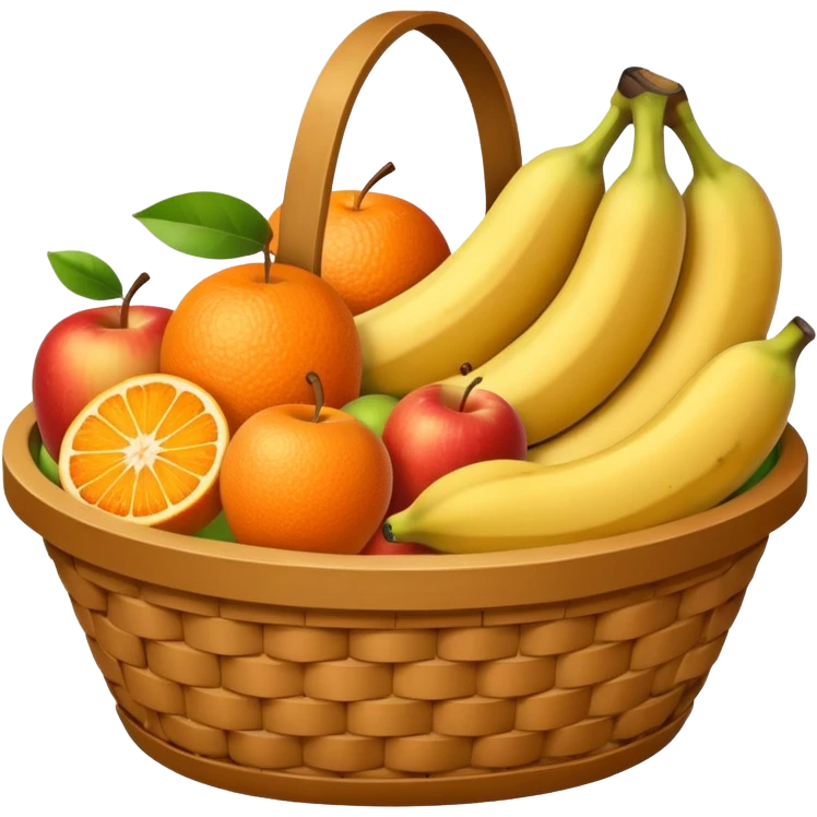 Orange basket with both food, drink and fruits emoji