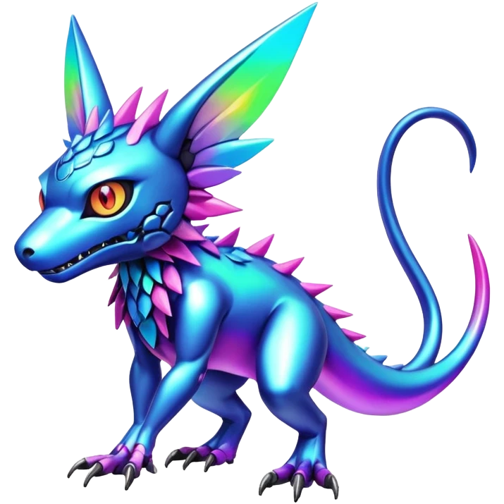 colorful modern cyber-Fakémon-Digimon-Trico-Vernid-creature (full body) emoji