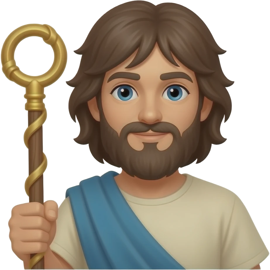 faca o noe da arca de noe que relata na biblia, e colocque ele com um cajado emoji