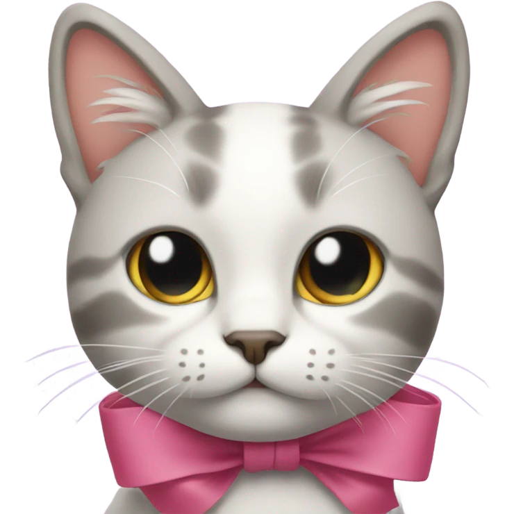 A cat with a bow on its head emoji