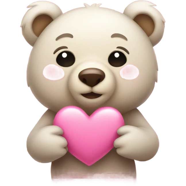 Small Bear with a pink heart  emoji