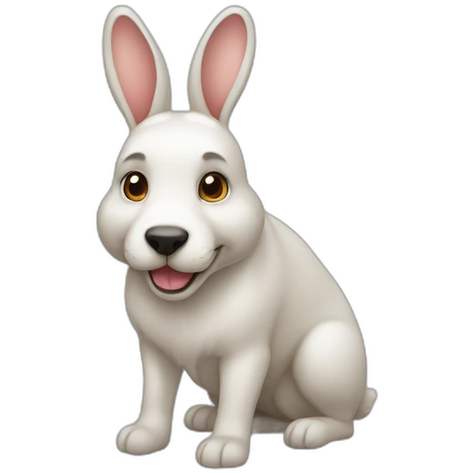 Lapin sur un chien emoji
