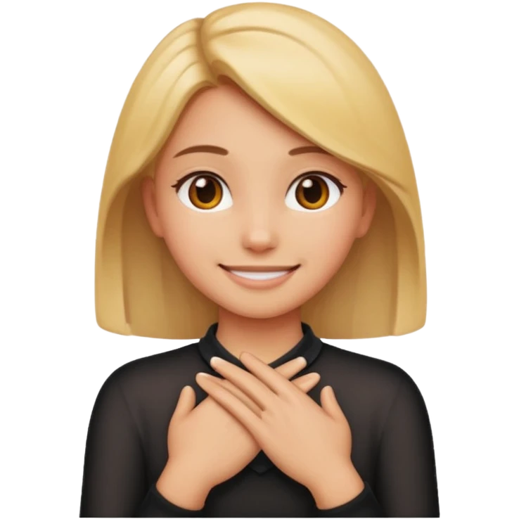 make a girl emoji crossing hands around neck emoji