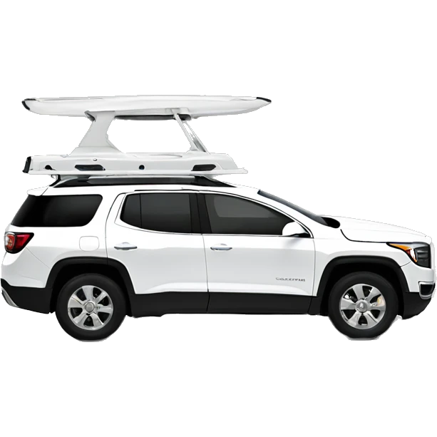White gmc Acadia with 2 sunroof sideways  emoji