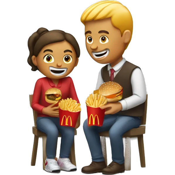 2 people eating mcdonald’s  emoji
