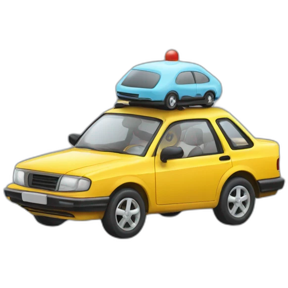 Chat sur une voiture volante emoji