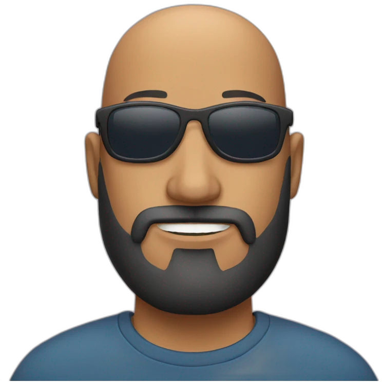bald man with beard and shades emoji