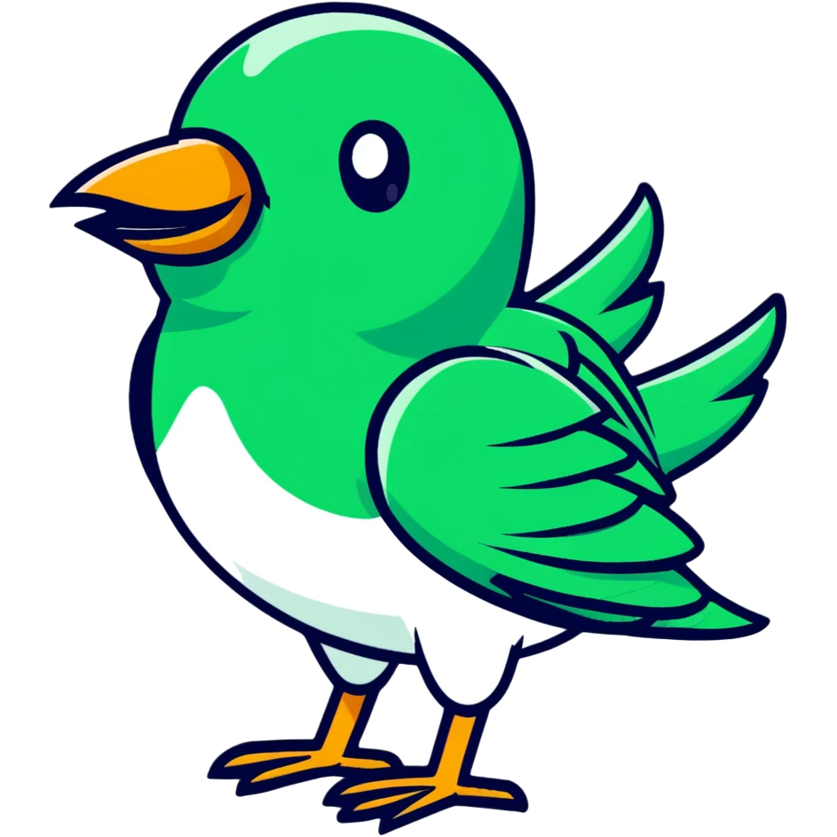 Sophisticated Maya fresco-inspired bird messenger, elegant clean lines, precise geometric shapes, artistic dark green on white emoji