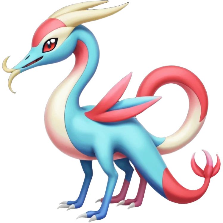 Meloetta-Darkrai-Cresselia-Milotic-Pokémon-Fakémon-fusion, full body emoji