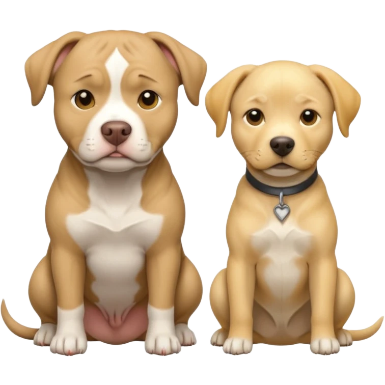 Grey pit bull with a yellow lab  emoji