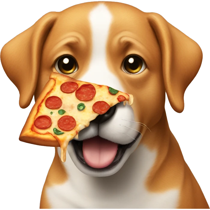 dog eating pizza emoji
