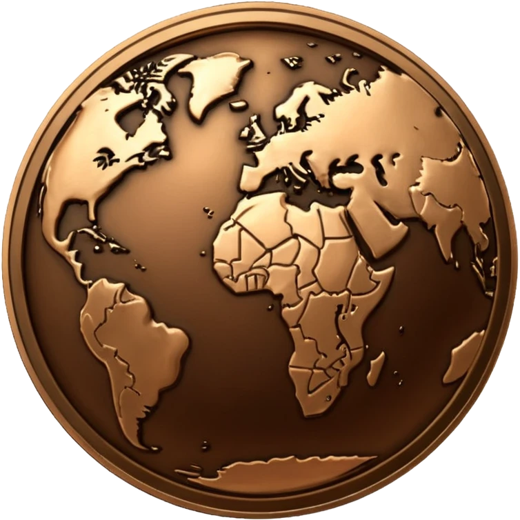 Coin with planet earth on it emoji