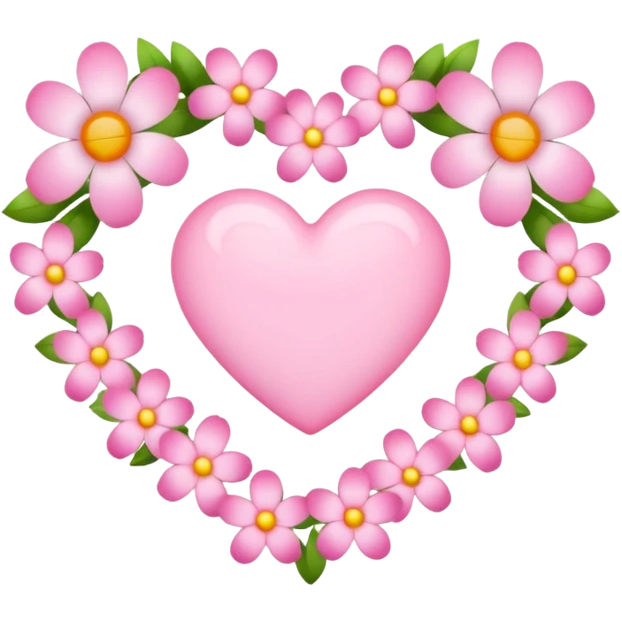 Emoji white heart with pink flowers emoji