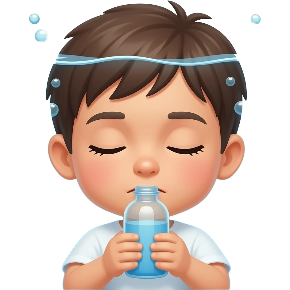 child holding breath with eyes closed under water emoji