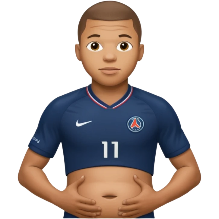 Mbappe's huge belly is bursting at the seams when it comes to PSG's kit emoji