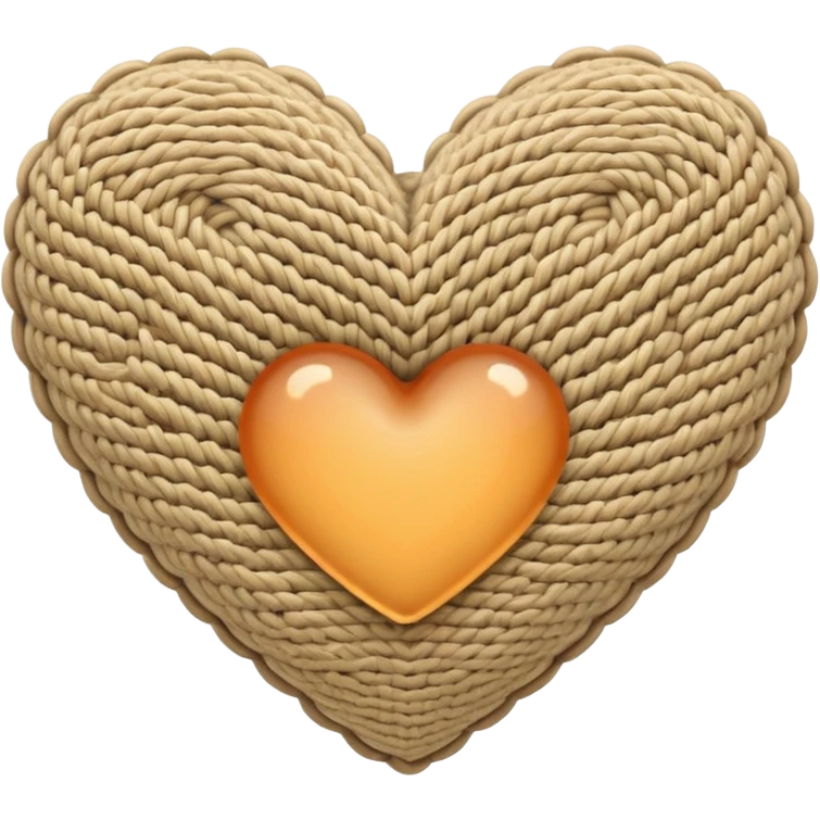 Knitted beige heart emoji