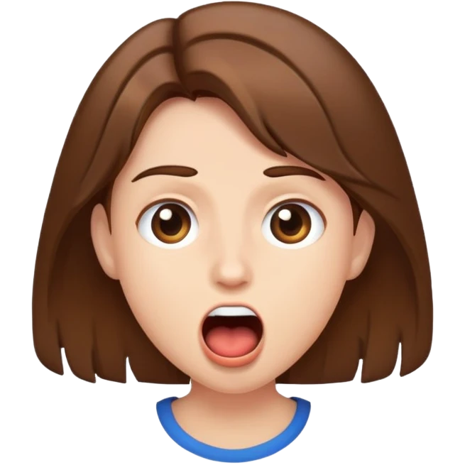 brown hair open mouth emoji