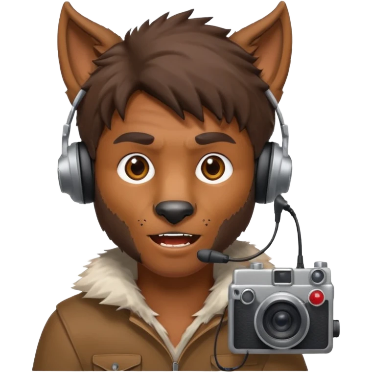 A werewolf film camera man emoji