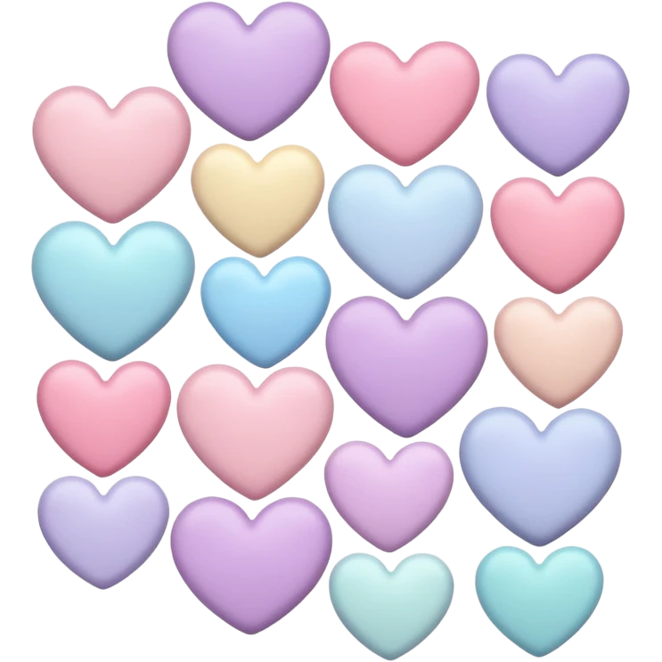 Hearts with pastel colors emoji