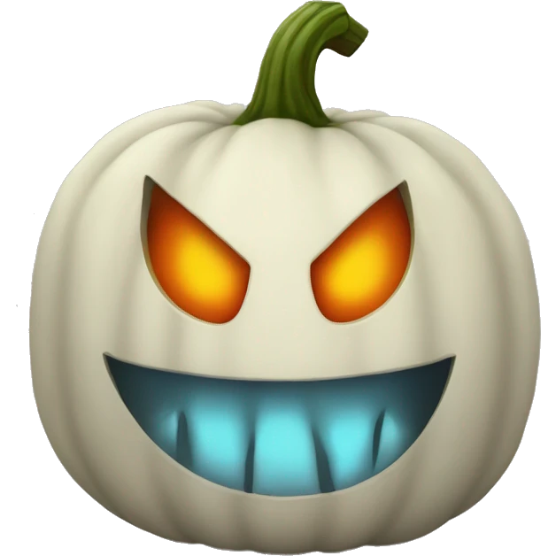 line mouthed pumpkin mixed with a ghost emoji