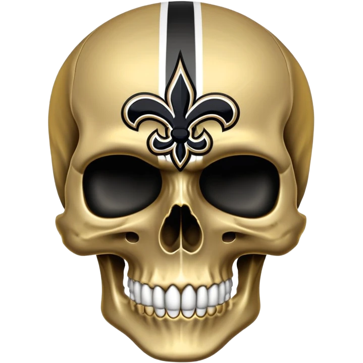 skull in New Orleans Saints colors (black and gold) emoji