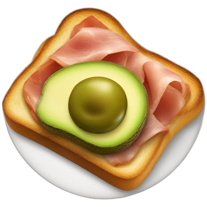 Avocado iberic ham toast emoji