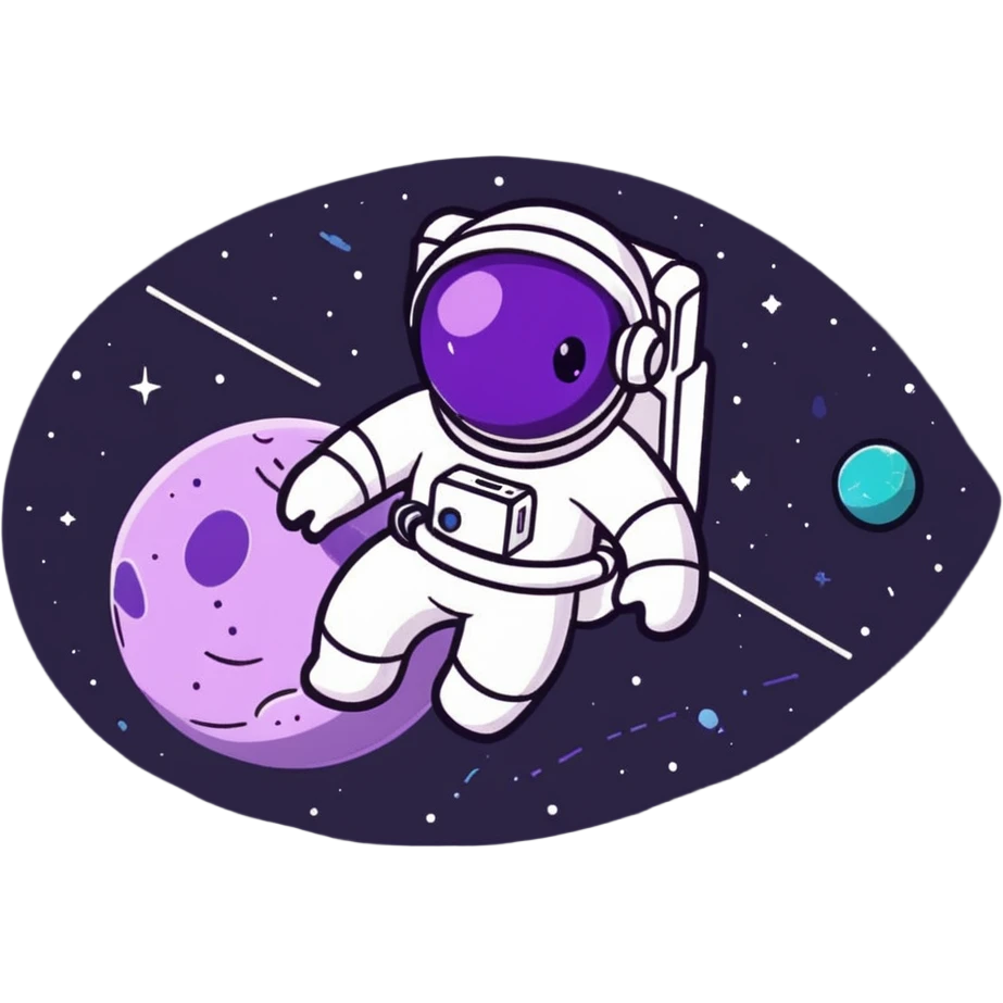 enigmatic space traveler with nebula patterns and constellation details emoji