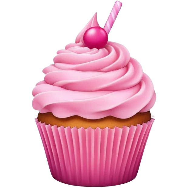 cupcake with pink icing emoji