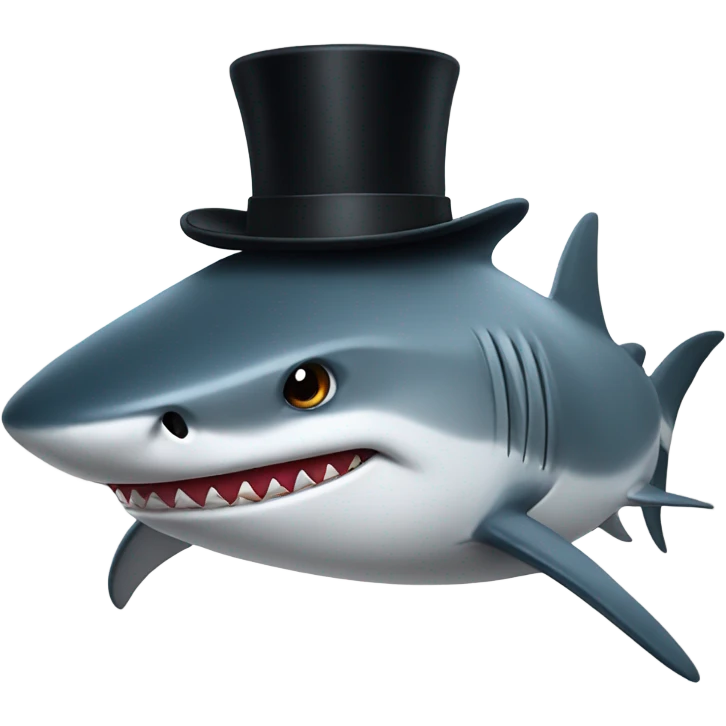 shark with tophat emoji
