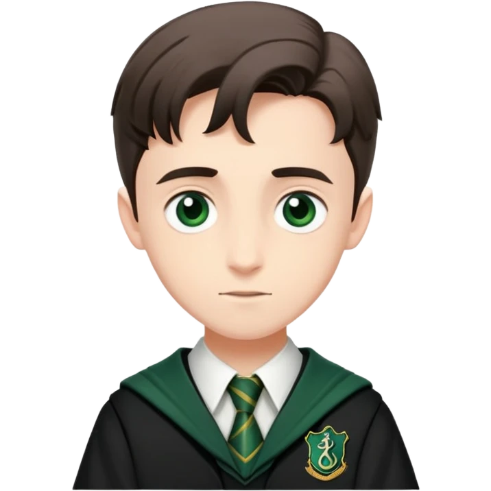 Miles Bletchley  in harry potter, wear hogwarts slytherin uniform emoji