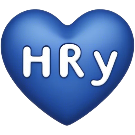 Dark blue heart with the words Hi Ry in the middle  emoji
