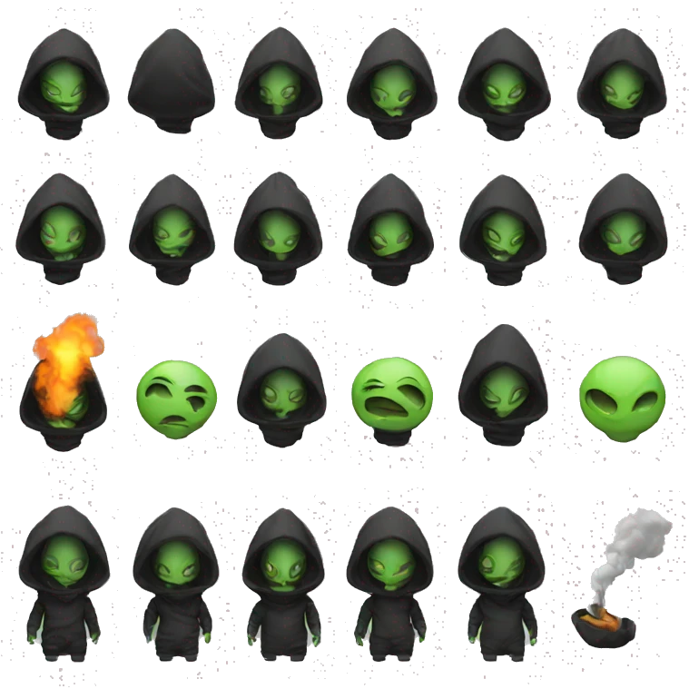 alien smoking, black hoodie emoji
