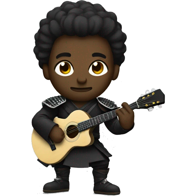 Black samurai with guitar emoji