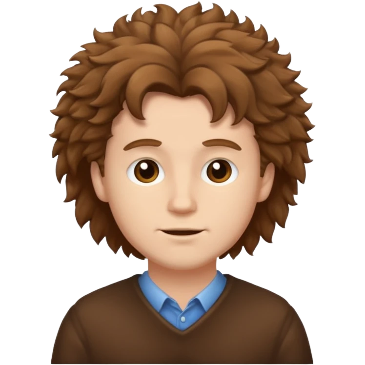 Make a white guy with brown fluffy hair emoji