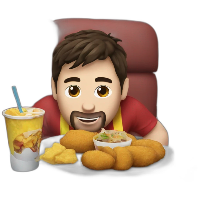 Messi comiendo nuggets emoji