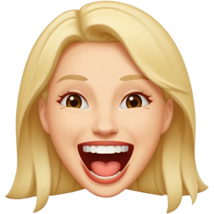 woman laugh her mouth wide open emoji