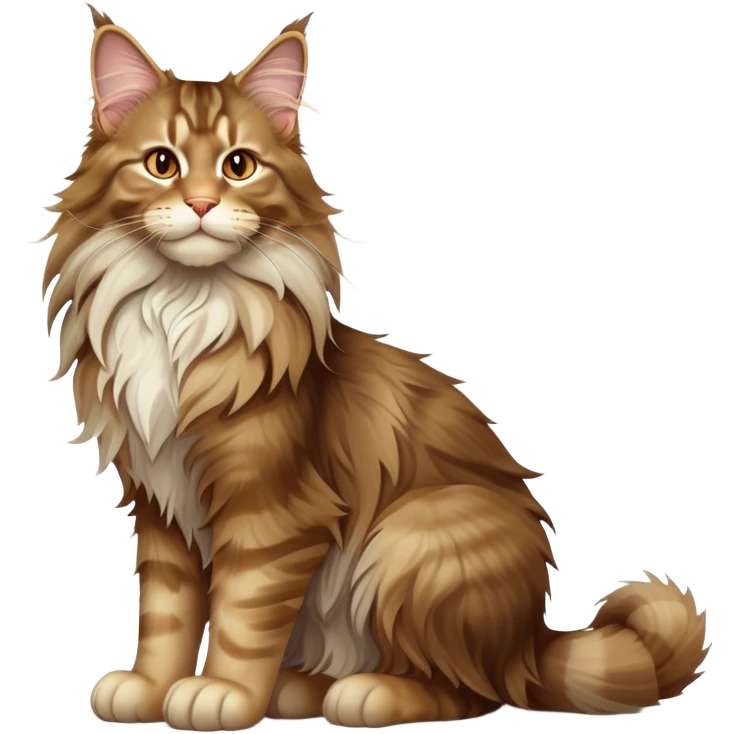cinematic-[maine coon cat]-realistic-full-body-sitting-emoji,-tail-curled-playfully-around-its-paws,-head-tilted-dramatically,-scruffy-[maine coon]-fur,-simplified-yet-realistic-focused-features,-highly-detailed,-glowing-with-an-almost-sarcastic-glow emoji