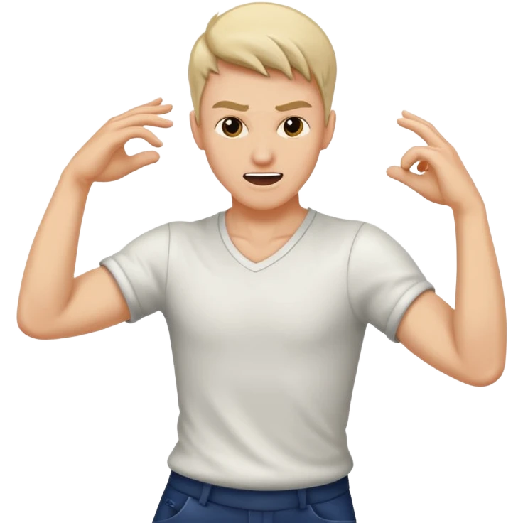 A man dancing aggressively  emoji