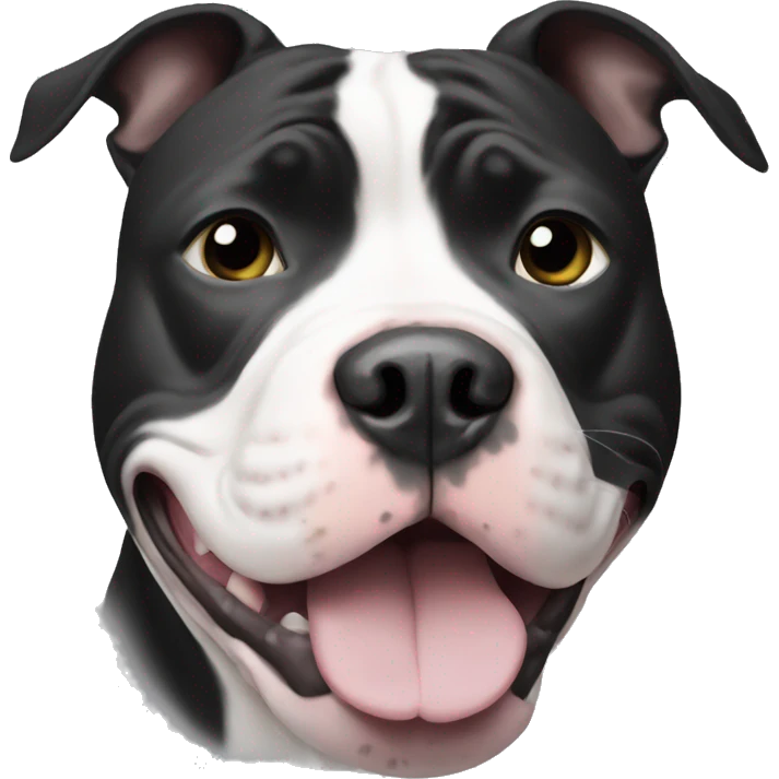 Black and white pitbull face  emoji
