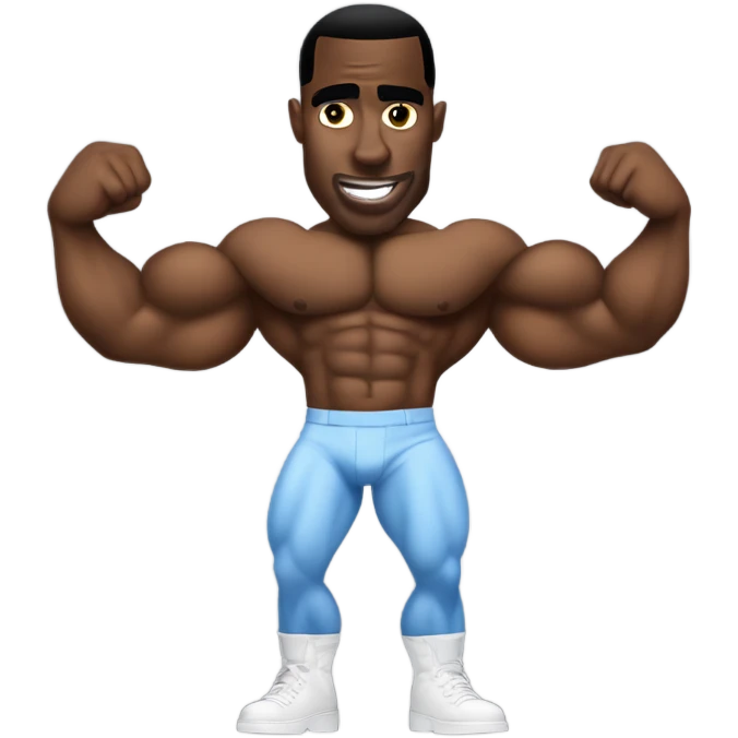 Body builder p diddy showing his muscles emoji