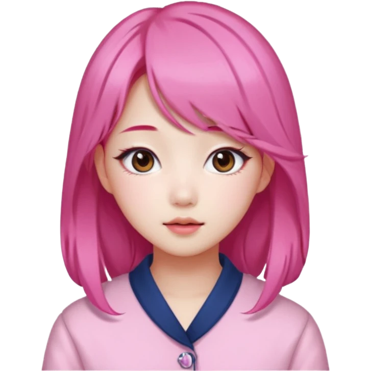 Jang wonyoung asian kpop cute girl pink coquette, pink hair emoji