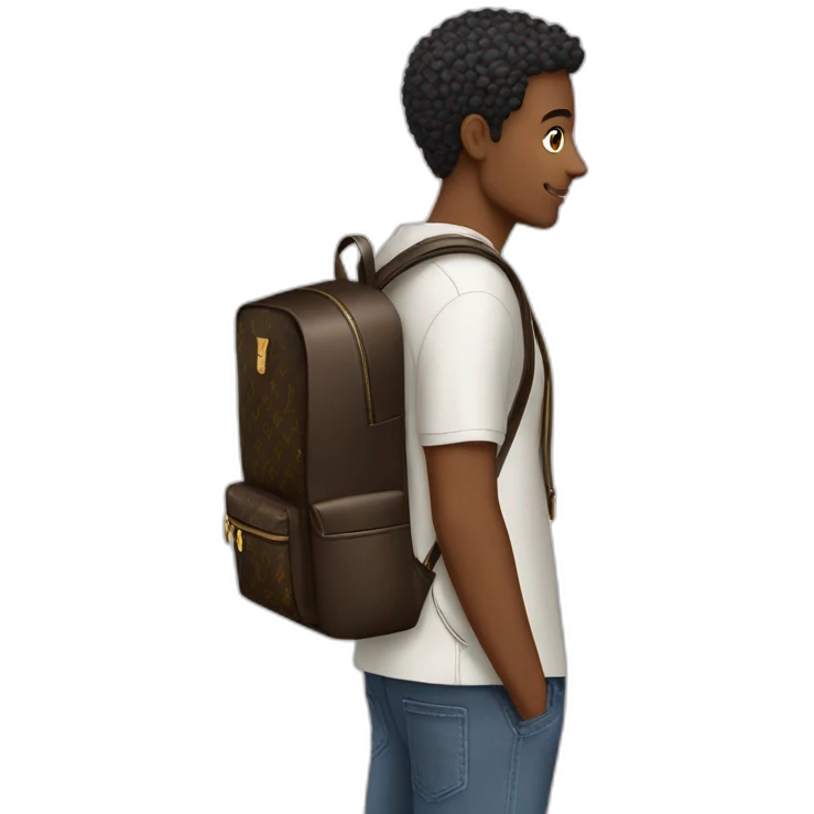 guy with backpack louis vuiton emoji