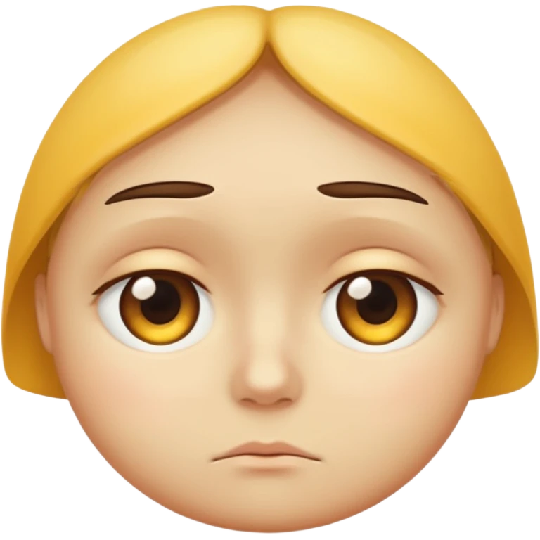Make a sad eyes with browns on top of an eye using yellow round shaped face emoji