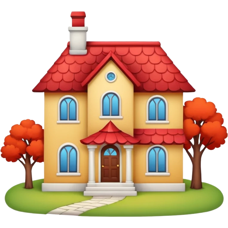 Cartoonish home with white border emoji