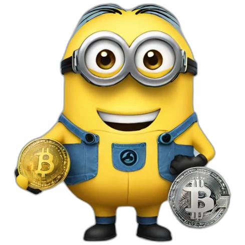 minion holding bitcoin emoji