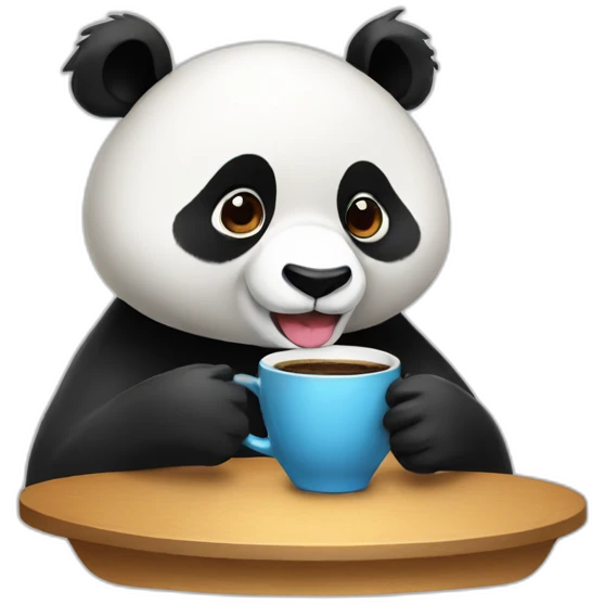 Panda drinking coffee emoji