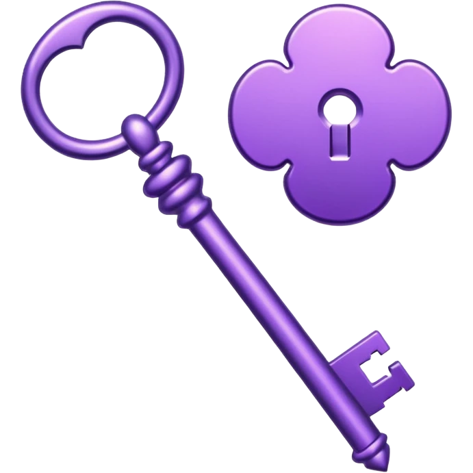 glitter purple key emoji