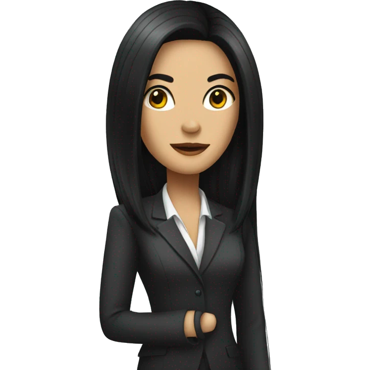 Female defense attorney with long black hair  emoji